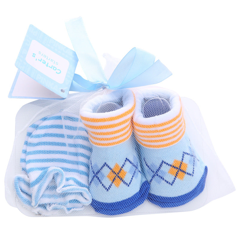 Cute Cartoon Striped Baby Socks Set