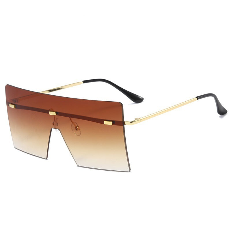 Vintage Oversized Square Rimless Sunglasses Women Luxury