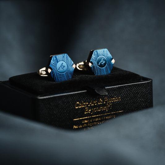 French Blue gold Cufflinks Men's Business Casual