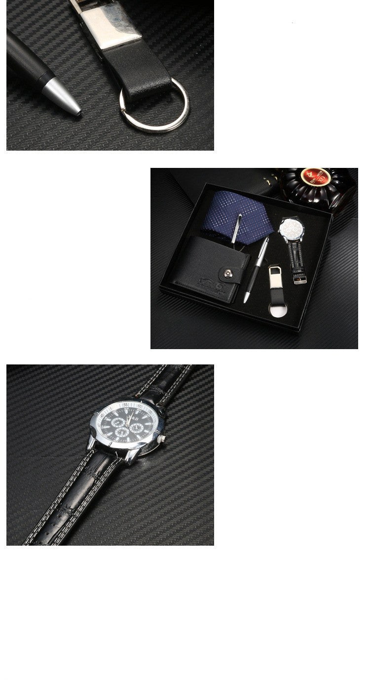 Fashion Creative Boutique Gift Set Wallet, Watch, Keychain, Pen, Tie