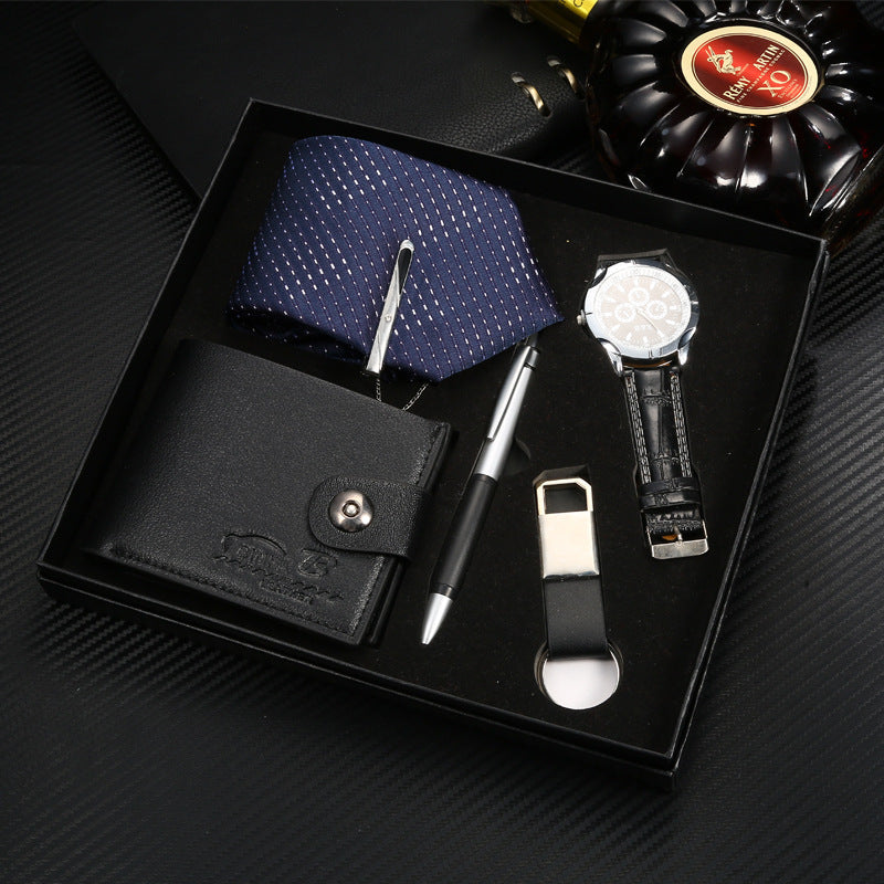 Fashion Creative Boutique Gift Set Wallet, Watch, Keychain, Pen, Tie