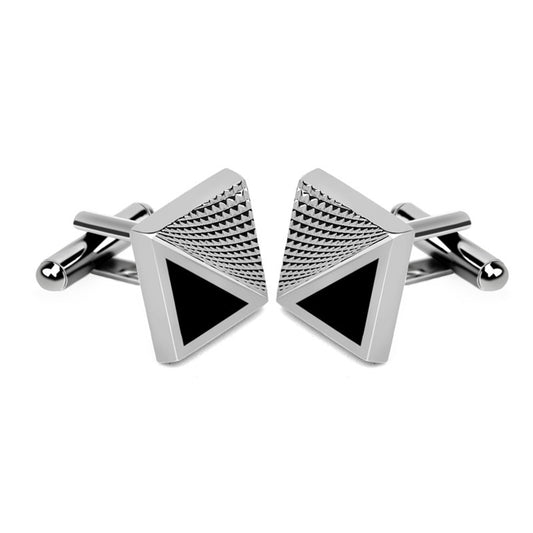 Simple And Fashionable Men's French Shirt Personality Twill Plaid Cufflinks