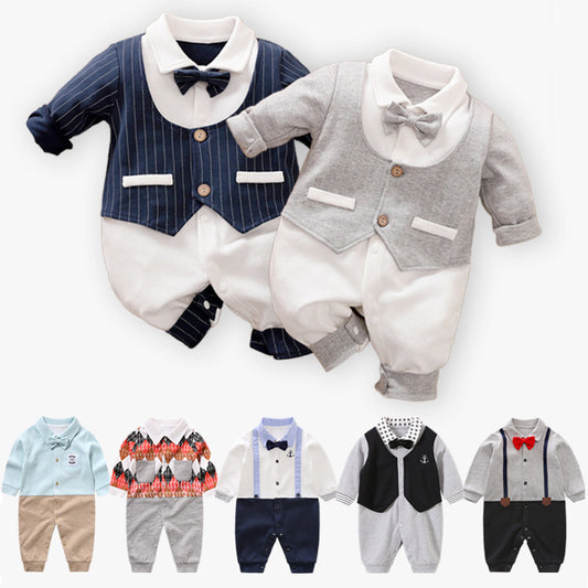 Gentleman's baby clothes long sleeve baby onesies