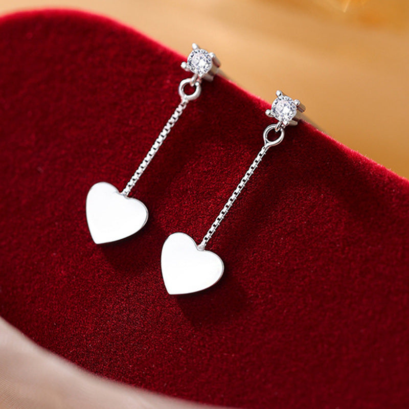 925 Loving Heart In Sterling Silver Light Luxury Stud Earrings For Women
