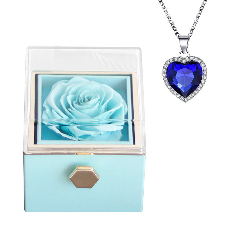 Fashion Creative Rose Jewelry Box Necklace Suit
