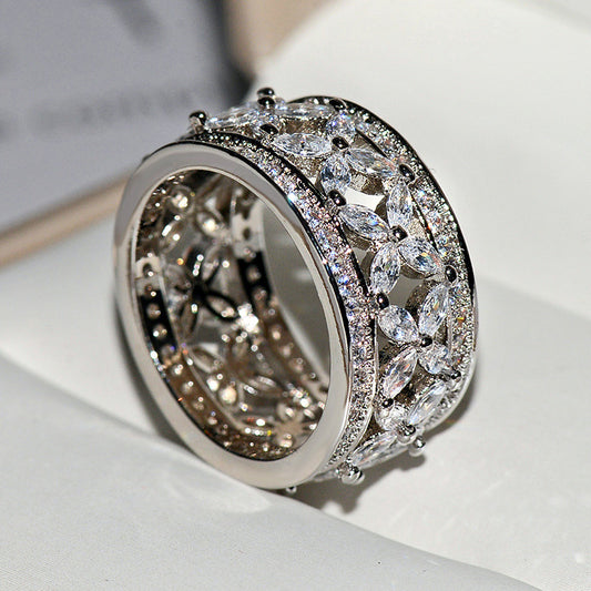 Luxury full zircon ring for women