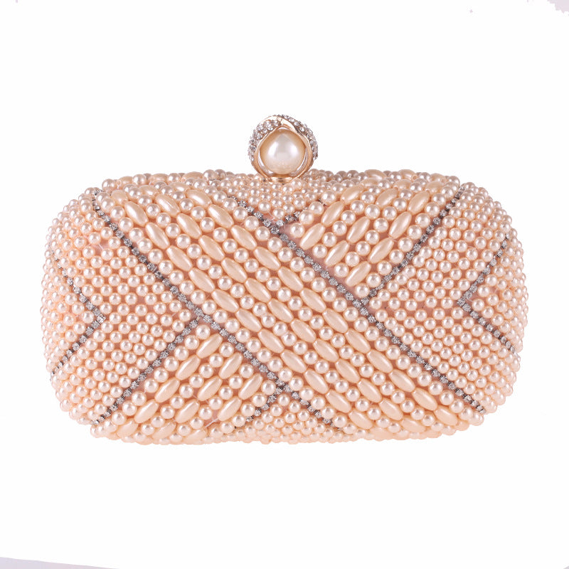 Women's Hand Holding Pearl Small Square Bag