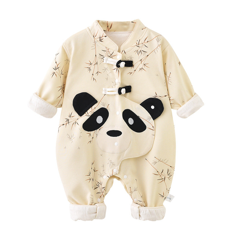 Newborn Jumpsuit Double Layer Thickened Rompers Baby Outerwear Romper