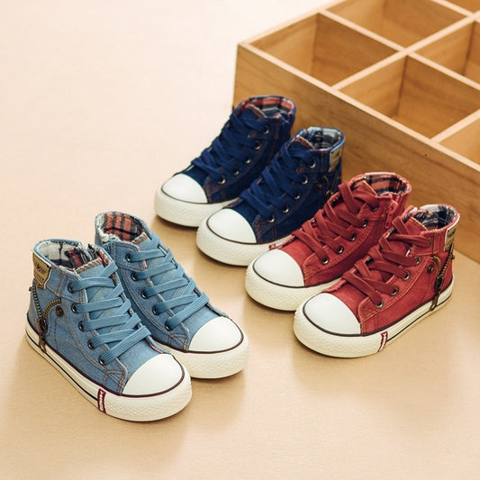 Autumn Expert Skill Children Casual Shoes Boys Sport Shoes Breathable Denim Sneakers Kids Canvas Shoes Baby Boots