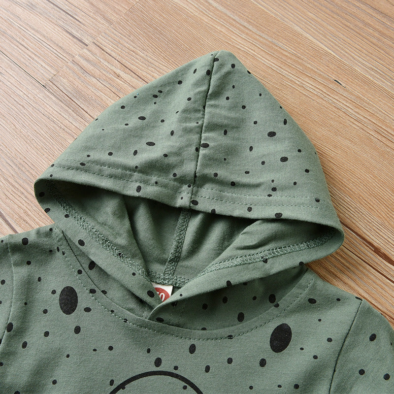 Boy's Hooded Spring And Autumn Clothing Thin