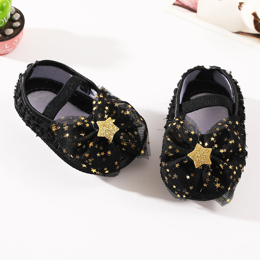 New Baby Shoes Hair Band Set European And American Cute Bow Princess Shoes 0-3-6-9-12months Baby Shoes