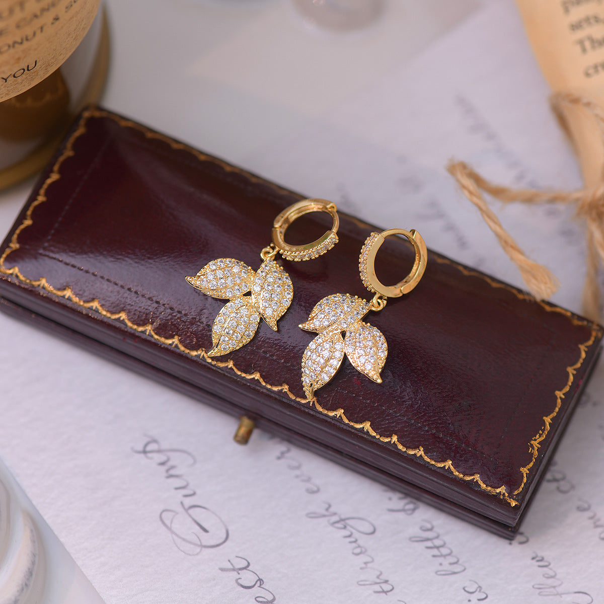Light Luxury Gold Leaf Exquisite Earrings Light Luxury Temperament
