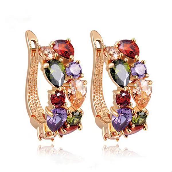 Diamond Crystal Zircon Ear Clip Affordable Luxury Earrings Women