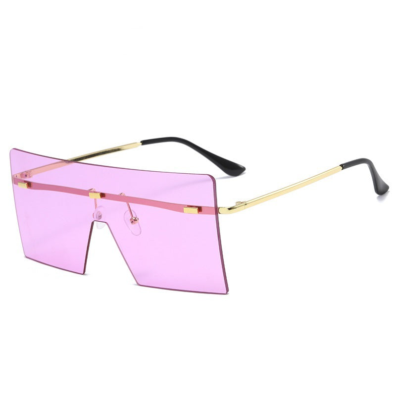 Vintage Oversized Square Rimless Sunglasses Women Luxury