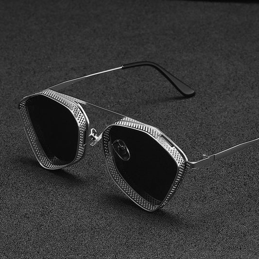 Metal Punk Glasses Steam Polygonal Sunglasses