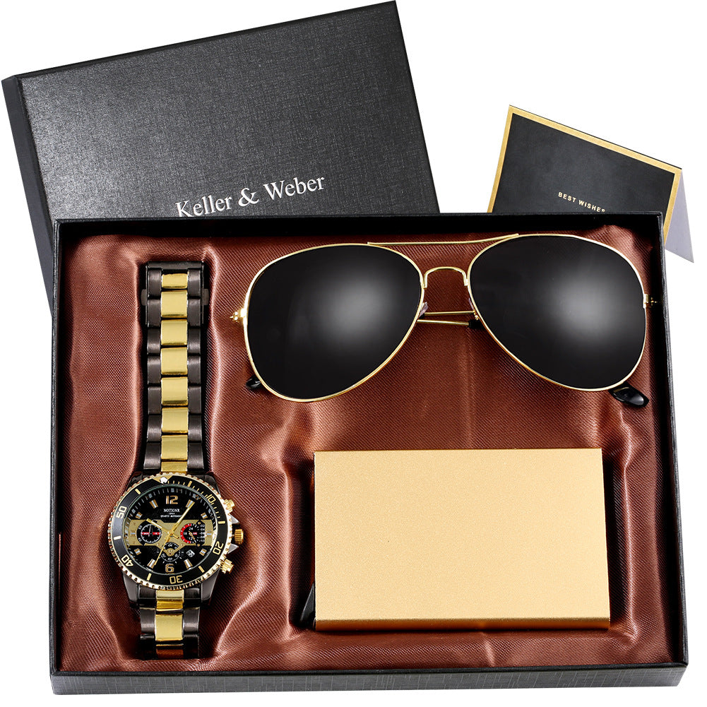 Quartz Watch Sunglasses Suit Men