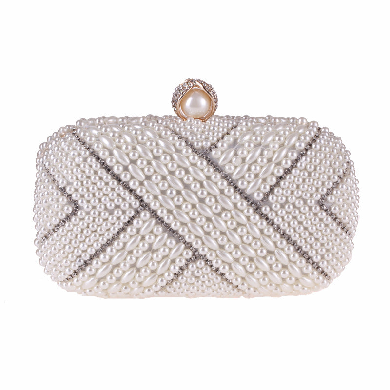 Women's Hand Holding Pearl Small Square Bag