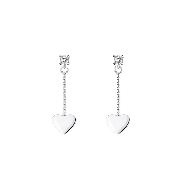 925 Loving Heart In Sterling Silver Light Luxury Stud Earrings For Women