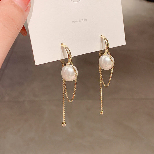 Women's Light Luxury Pearl Tassel Earrings