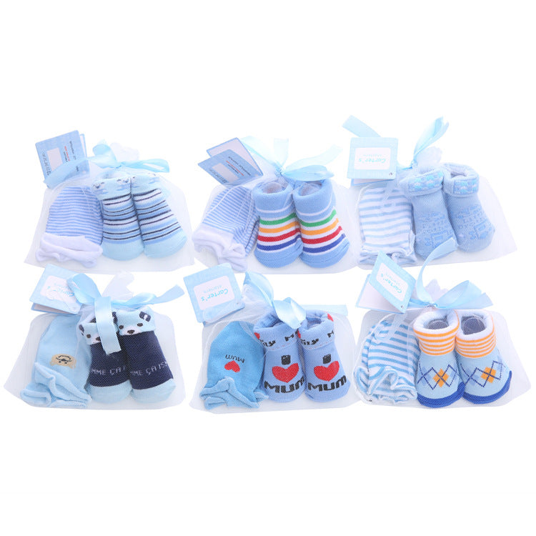 Cute Cartoon Striped Baby Socks Set