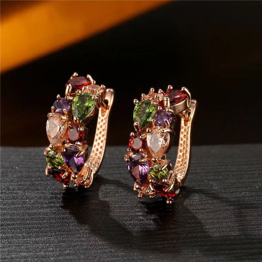 Diamond Crystal Zircon Ear Clip Affordable Luxury Earrings Women