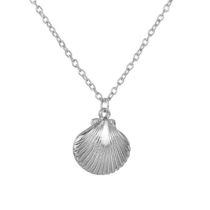 Marine Life Scallop Conch Shell Pendant Necklace