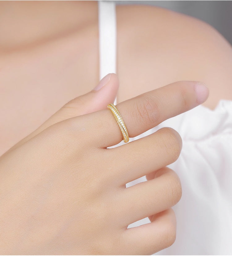 Mobius Strip Moissanite Cord For Braiding Ring Women