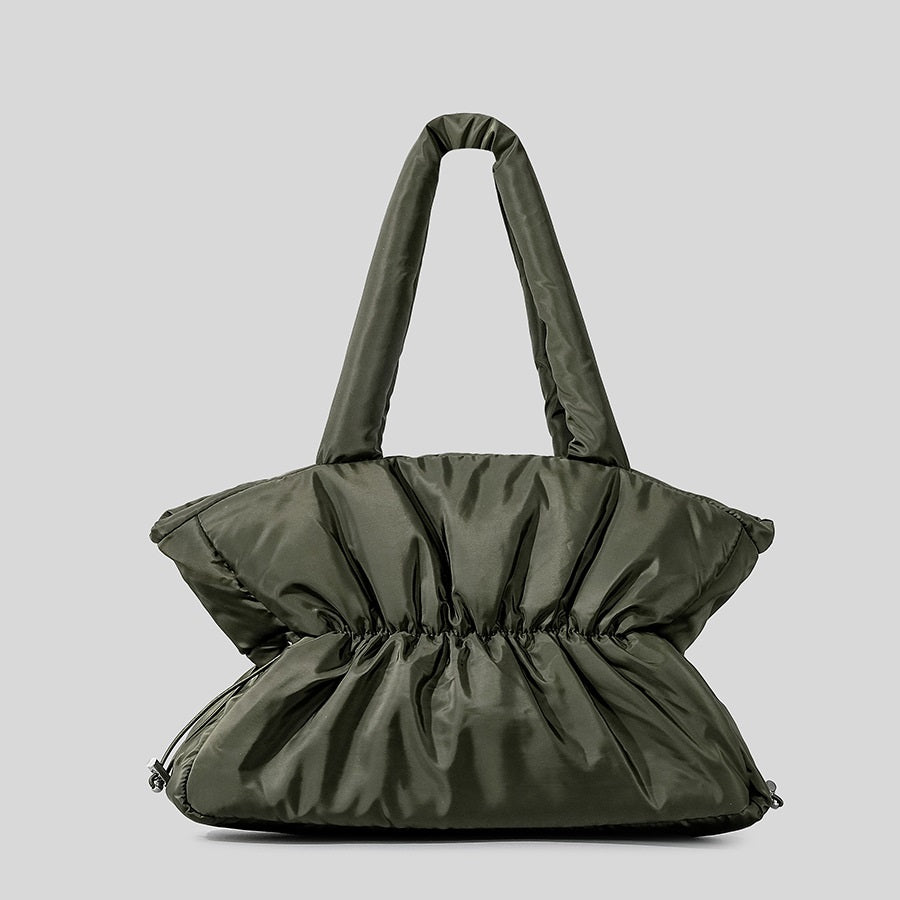 Soft Lightweight And Large Capacity Pleated Drawstring Handbag For Women