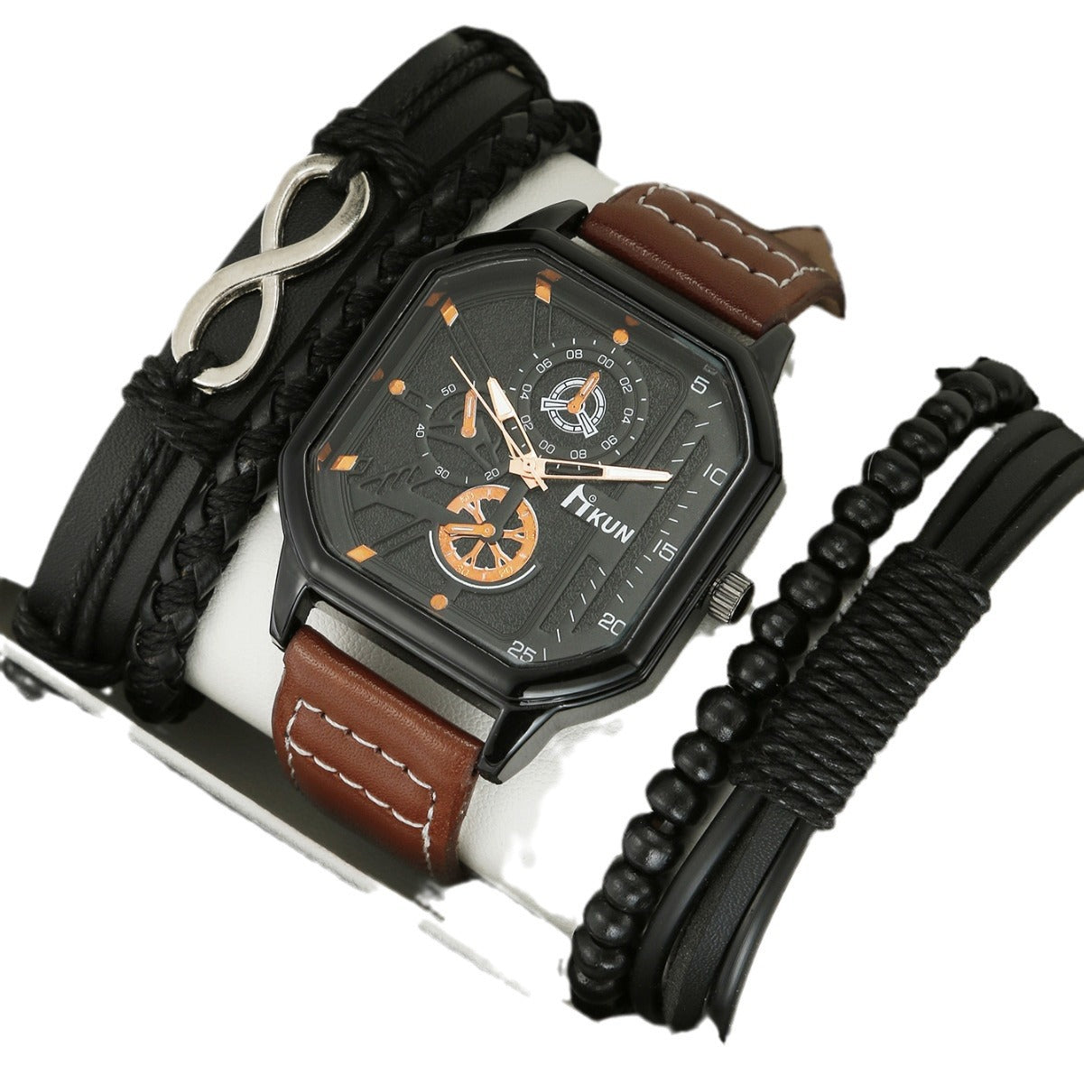 Double-layer Square Shell Casual Men's Watch Suit