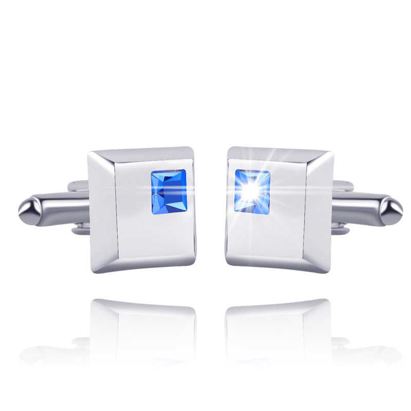Fashionable Men's French Shirt With Personalised Diamond Cufflinks