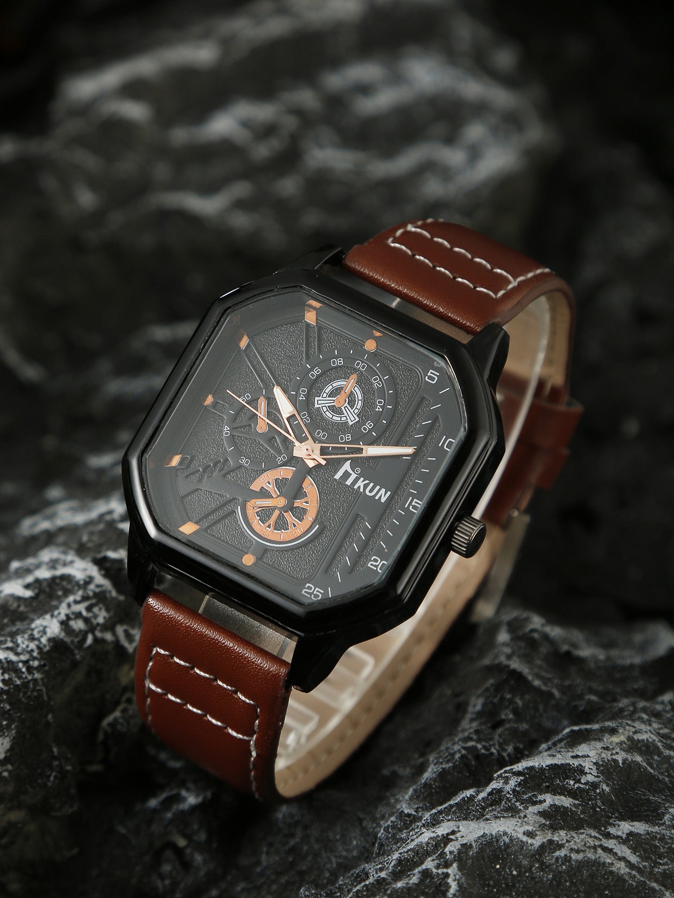 Double-layer Square Shell Casual Men's Watch Suit