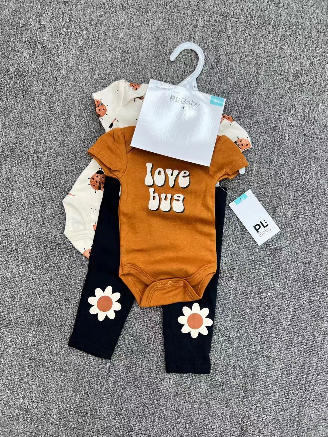 Cotton Short-sleeved New born Romper Three-piece Set 0-1 Year Old Baby Girl